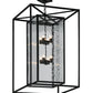 Meyda Lighting Kitzi Box 39" 8-Light Solar Black Box Pendant Light With Clear Waterglass Shade