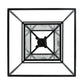 Meyda Lighting Kitzi Box 39" 8-Light Solar Black Box Pendant Light With Clear Waterglass Shade