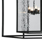 Meyda Lighting Kitzi Box 39" 8-Light Solar Black Box Pendant Light With Clear Waterglass Shade
