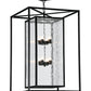 Meyda Lighting Kitzi Box 39" 8-Light Solar Black Box Pendant Light With Clear Waterglass Shade