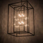 Meyda Lighting Kitzi Box 40" 8-Light Solar Black Pendant Light With Clear Waterglass Shade Glass