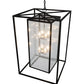 Meyda Lighting Kitzi Box 40" 8-Light Solar Black Pendant Light With Clear Waterglass Shade Glass