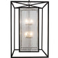 Meyda Lighting Kitzi Box 40" 8-Light Solar Black Pendant Light With Clear Waterglass Shade Glass