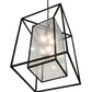 Meyda Lighting Kitzi Box 40" 8-Light Solar Black Pendant Light With Clear Waterglass Shade Glass