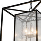Meyda Lighting Kitzi Box 40" 8-Light Solar Black Pendant Light With Clear Waterglass Shade Glass