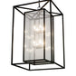 Meyda Lighting Kitzi Box 40" 8-Light Solar Black Pendant Light With Clear Waterglass Shade Glass