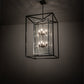 Meyda Lighting Kitzi Box 40" 8-Light Timeless Bronze & Extreme Chrome Pendant Light With Clear Shade Glass