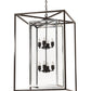 Meyda Lighting Kitzi Box 40" 8-Light Timeless Bronze & Extreme Chrome Pendant Light With Clear Shade Glass