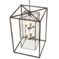 Meyda Lighting Kitzi Box 40" 8-Light Timeless Bronze & Extreme Chrome Pendant Light With Clear Shade Glass