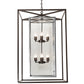 Meyda Lighting Kitzi Box 40" 8-Light Timeless Bronze & Extreme Chrome Pendant Light With Clear Shade Glass