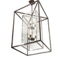 Meyda Lighting Kitzi Box 40" 8-Light Timeless Bronze & Extreme Chrome Pendant Light With Clear Shade Glass