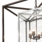 Meyda Lighting Kitzi Box 40" 8-Light Timeless Bronze & Extreme Chrome Pendant Light With Clear Shade Glass