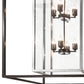 Meyda Lighting Kitzi Box 40" 8-Light Timeless Bronze & Extreme Chrome Pendant Light With Clear Shade Glass
