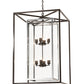 Meyda Lighting Kitzi Box 40" 8-Light Timeless Bronze & Extreme Chrome Pendant Light With Clear Shade Glass