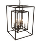 Meyda Lighting Kitzi Box 40" 8-Light Timeless Bronze Pendant Light With Faux Candlelight