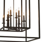 Meyda Lighting Kitzi Box 40" 8-Light Timeless Bronze Pendant Light With Faux Candlelight