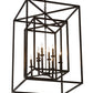 Meyda Lighting Kitzi Box 40" 8-Light Timeless Bronze Pendant Light With Faux Candlelight