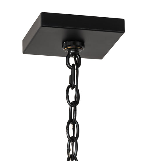 Meyda Lighting Kitzi Box 43" 8-Light Solar Black Pendant Light