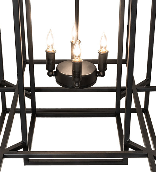 Meyda Lighting Kitzi Box 43" 8-Light Solar Black Pendant Light