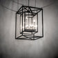 Meyda Lighting Kitzi Box 48" 8-Light Flat Black Pendant Light With Clear Seeded Wissmach Shade Glass