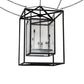 Meyda Lighting Kitzi Box 48" 8-Light Flat Black Pendant Light With Clear Seeded Wissmach Shade Glass