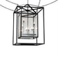 Meyda Lighting Kitzi Box 48" 8-Light Flat Black Pendant Light With Clear Seeded Wissmach Shade Glass