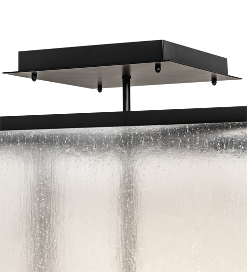 Meyda Lighting Kitzi Box 48"Sq 4-Light Flat Black Pendant Light With Rainstone Idalight Shade