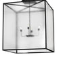 Meyda Lighting Kitzi Box 48"Sq 4-Light Flat Black Pendant Light With Rainstone Idalight Shade