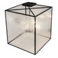 Meyda Lighting Kitzi Box 48"Sq 4-Light Flat Black Pendant Light With Rainstone Idalight Shade