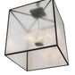 Meyda Lighting Kitzi Box 48"Sq 4-Light Flat Black Pendant Light With Rainstone Idalight Shade
