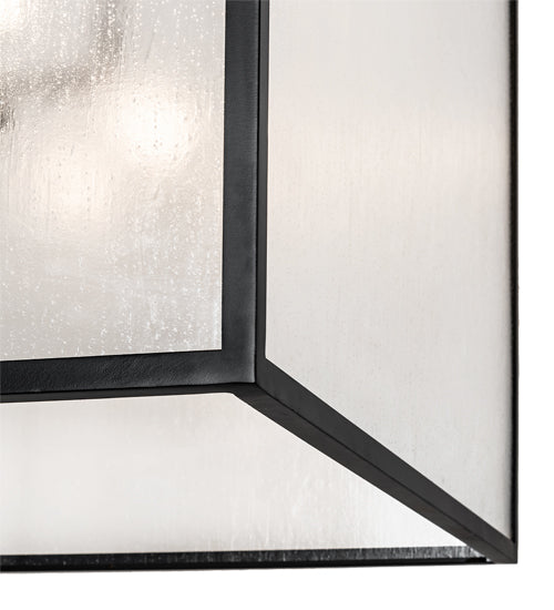 Meyda Lighting Kitzi Box 48"Sq 4-Light Flat Black Pendant Light With Rainstone Idalight Shade