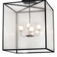 Meyda Lighting Kitzi Box 48"Sq 4-Light Flat Black Pendant Light With Rainstone Idalight Shade
