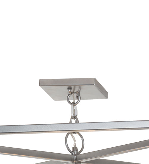 Meyda Lighting Kitzi Box 51" 8-Light Nickel Pendant Light With Clear Seeded Shade Glass