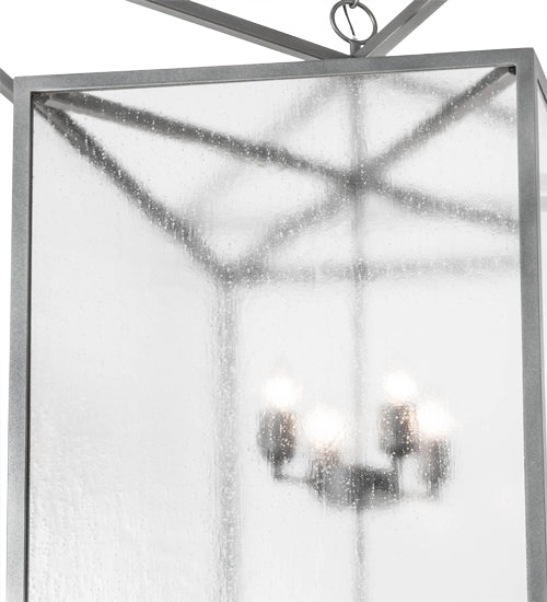 Meyda Lighting Kitzi Box 51" 8-Light Pewter Pendant Light With Clear Rainstone Idalight Shade Glass