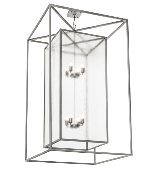 Meyda Lighting Kitzi Box 51" 8-Light Pewter Pendant Light With Clear Rainstone Idalight Shade Glass