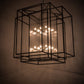 Meyda Lighting Kitzi Box 67" 16-Light Textured Black Pendant Light With Clear Rainstone Idalight Shade Glass