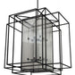 Meyda Lighting Kitzi Box 67" 16-Light Textured Black Pendant Light With Clear Rainstone Idalight Shade Glass
