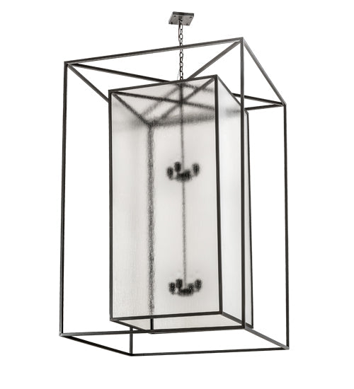 Meyda Lighting Kitzi Box 68" 8-Light Timeless Bronze Pendant Light With Clear Rainstone Idalight Shade