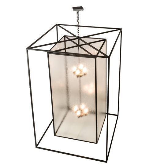 Meyda Lighting Kitzi Box 68" 8-Light Timeless Bronze Pendant Light With Clear Rainstone Idalight Shade