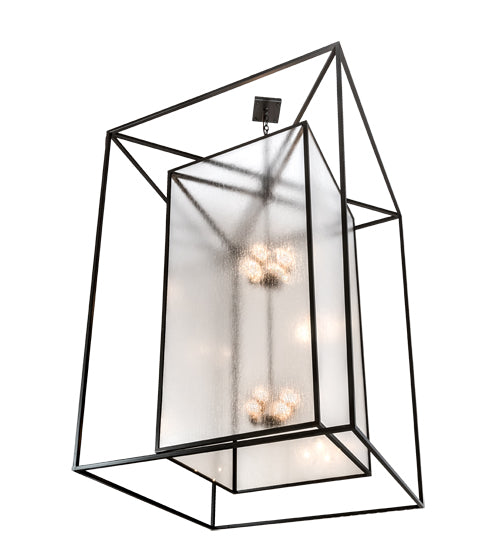 Meyda Lighting Kitzi Box 68" 8-Light Timeless Bronze Pendant Light With Clear Rainstone Idalight Shade