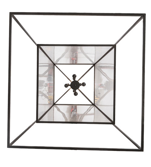 Meyda Lighting Kitzi Box 68" 8-Light Timeless Bronze Pendant Light With Clear Rainstone Idalight Shade