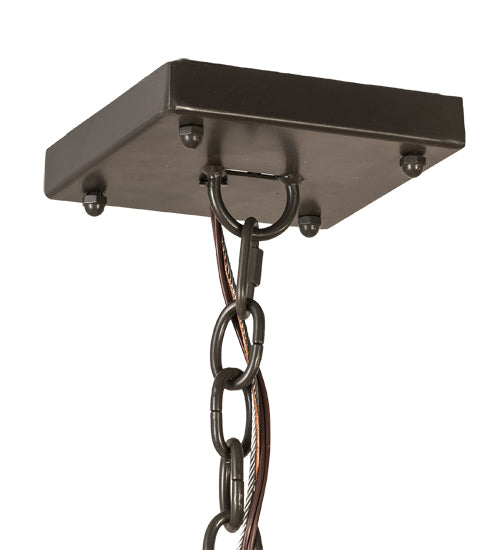 Meyda Lighting Kitzi Box 68" 8-Light Timeless Bronze Pendant Light With Clear Rainstone Idalight Shade
