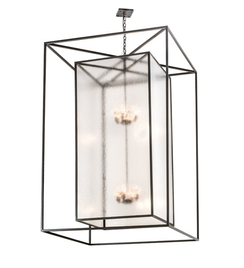 Meyda Lighting Kitzi Box 68" 8-Light Timeless Bronze Pendant Light With Clear Rainstone Idalight Shade