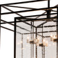 Meyda Lighting Kitzi Box 72" 32-Light Textured Black Island Pendant Light With Clear Seeded Shade Glass