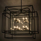 Meyda Lighting Kitzi Box 72" 32-Light Textured Black Island Pendant Light With Clear Seeded Shade Glass