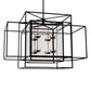 Meyda Lighting Kitzi Box 72" 32-Light Textured Black Island Pendant Light With Clear Seeded Shade Glass