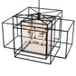 Meyda Lighting Kitzi Box 72" 32-Light Textured Black Island Pendant Light With Clear Seeded Shade Glass