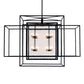 Meyda Lighting Kitzi Box 72" 32-Light Textured Black Island Pendant Light With Clear Seeded Shade Glass