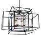 Meyda Lighting Kitzi Box 72" 32-Light Textured Black Island Pendant Light With Clear Seeded Shade Glass