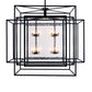 Meyda Lighting Kitzi Box 72" 32-Light Textured Black Island Pendant Light With Clear Seeded Shade Glass